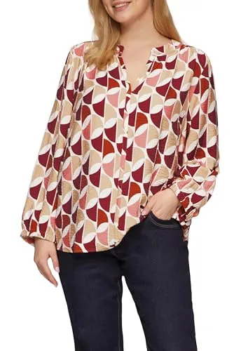 s.Oliver Strukturierte Bluse aus Viskosemix in Himbeere von s.Oliver