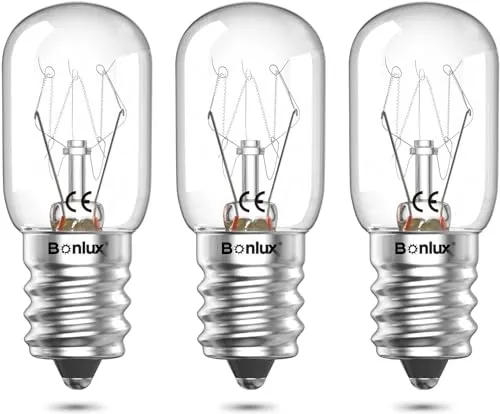 Bonlux Backofenlampe E14 300 Grad Ofenlampe 25W Kühlschrank Glühbirne Dimmbar Salzlampe Birne T22 Himalaya Salzkristall, SES Scentsy LED Ersatz, 220-240V, Warmweiß 2700K, 3 Stück