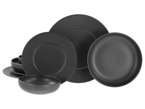 CreaTable Unico Schwarz Tellerset 8-tlg in schwarz von CreaTable