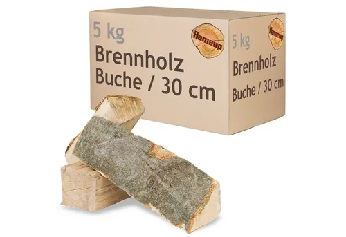 Flameup Kaminholz Brennholz Kaminholz Holz 5 kg Ofen Kamin Kaminofen Grill Buche 30 cm, 5 kg