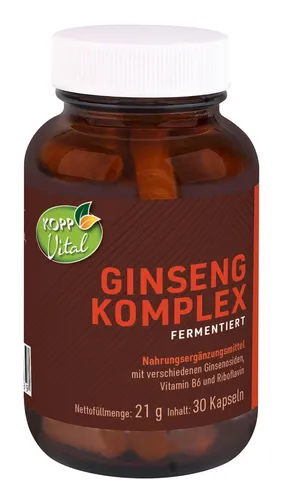 KOPP Vital® Ginsengkomplex fermentiert 30 Kapseln 21 g 4 Ginsengsorten Vegan