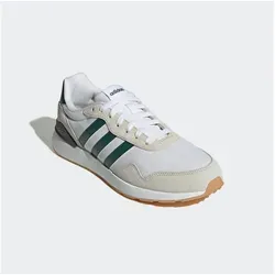 adidas Herren Run 60S 4.0 Schuhe – FTWR White/Collegiate Green/Grey One, 47 1/3 EU - Stylische und bequeme Sneakers für den Alltag, mit regulärer Passform, strapazierfähigem Obermaterial aus Textil und Leder sowie einer griffigen Gummiaußensohle.
