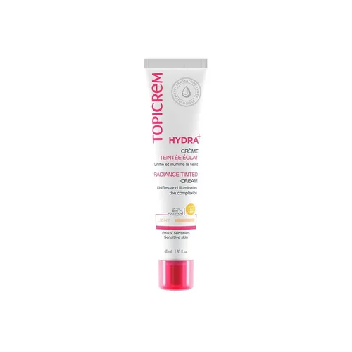 Topicrem Hydra+ Klar Aufhellende Creme SPF 50 - 40 ml - Gesichtscreme mit SPF 50, spendet 24 Stunden Feuchtigkeit, ideal für empfindliche Haut und schützt vor Sonnenschäden.