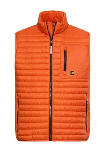 camel active Herren Weste mit wasserabweisender Funktion in Orange - Wasserabweisende Weste für optimalen Wetterschutz. Stehkragen bietet zusätzlichen Wärme- und Windschutz. Regular Fit für bequemen Tragekomfort. Ideal für aktive Herren.
