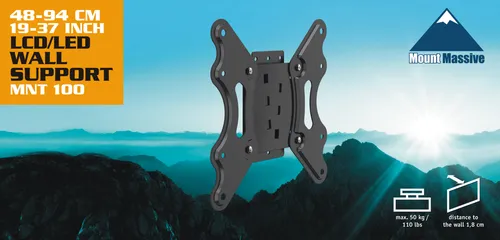 Vogels Mount Massive MNT 100 Wandhalterung schwarz - TV-Halterung für Bildschirme von 19 bis 37 Zoll, max. Tragkraft 50 kg. Optimieren Sie Ihren Platz mit der stabilen und einfach zu montierenden MNT 100 Wandhalterung.