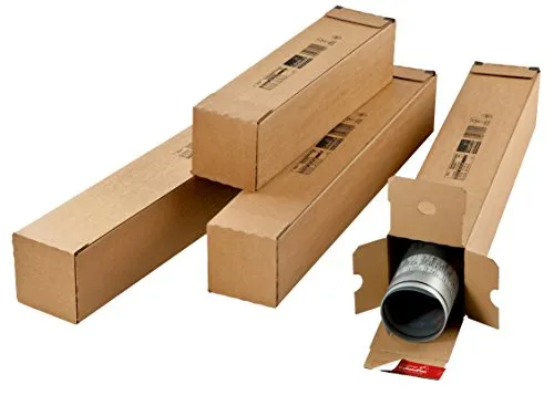 COLOMPAC Versandkarton CP 072.04 10,8x10,8x61cm (10 Stück) - Praktische Versandhülse aus stabiler Wellpappe für den sicheren Versand von gerollten Gütern. Schnell aufgerichtet, leicht zu handhaben und mit Selbstklebeverschluss. Ideal für DIN A1 Formate.