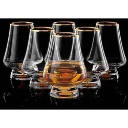 Whiskygläser 6er Set 235ml Kristall 24K Blattgold Whiskygläser 6pcs