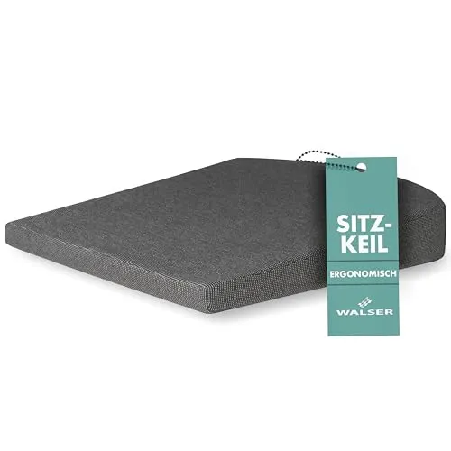Walser Auto-Keilkissen Joel - Rücken- & Sitzkissen für Auto und Büro, ergonomisches Design zur Haltungskorrektur und Druckentlastung, ideal gegen Rückenschmerzen.