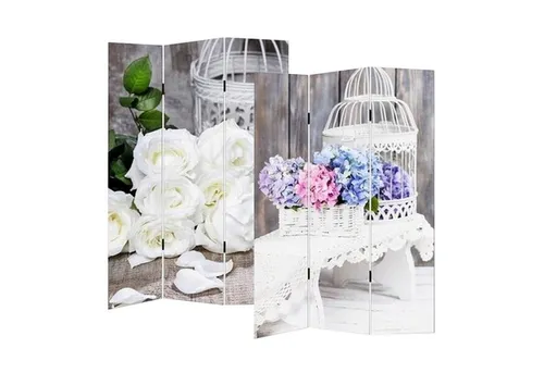 HTI-Living Paravent Rosen/Hortensie in weiß von HTI-Line