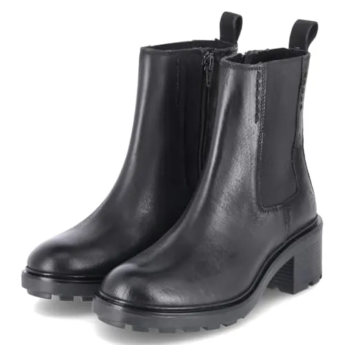 BULLBOXER Damen Chelsea Boots 6RF0091401 in Schwarz - Gr. 40 - Elegante Chelsea Boots aus langlebigem Echtleder mit gepolstertem Fußbett, praktischem Reißverschluss und rutschfester Laufsohle für optimalen Tragekomfort.