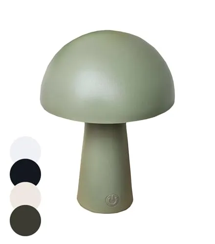 Coen Bakker Deco BV LED Tischleuchte Touch, Dimmbar in Pilzform - Moderne Nachttischleuchte mit IP44-Schutz, dimmbar per Touch und in drei Lichtfarben einstellbar – ideal für drinnen und geschützte Außenbereiche.
