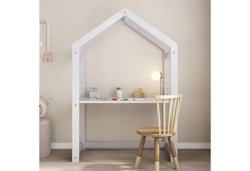 IDIMEX Kinderschreibtisch LIA - Höhenverstellbar und ideal für kreative Kinder - Matratzen und mehr - Dieser höhenverstellbare Kinderschreibtisch in Weiß bietet perfekten Komfort für Basteln und Malen.