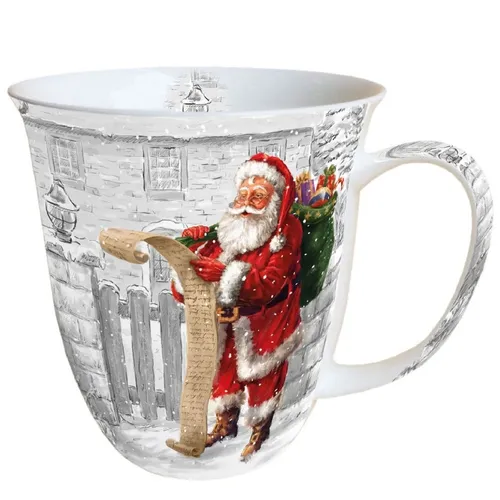 Tasse, Porzellantasse WISH LIST 0,4l Ambiente | Weihnachten, Weihnachtsmann