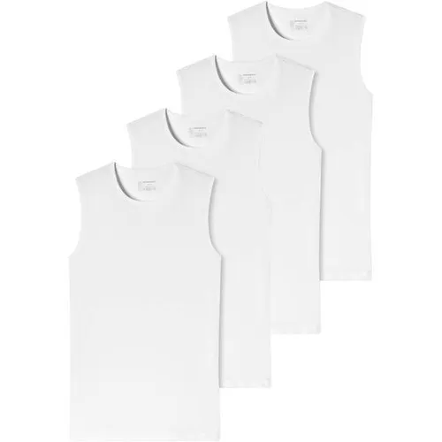 Herren Unterhemd von SCHIESSER - Hochwertige Tanktops im praktischen Pack. Aus angenehmem Single Jersey für hohen Tragekomfort und Formstabilität. Ideal für den täglichen Gebrauch, erhältlich in Weiß und Größe M.