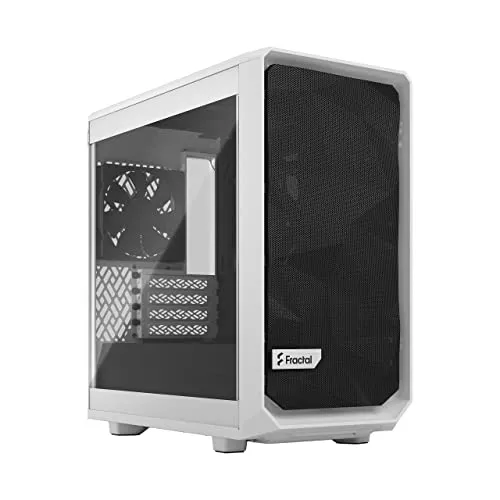 Fractal Design Meshify 2 Mini White TG Clear Tint - PC-Gehäuse mit optimiertem Luftstrom, Platz für bis zu 7 Lüfter und flexible Speicheroptionen für eine effiziente Kühlung und leisen Betrieb.