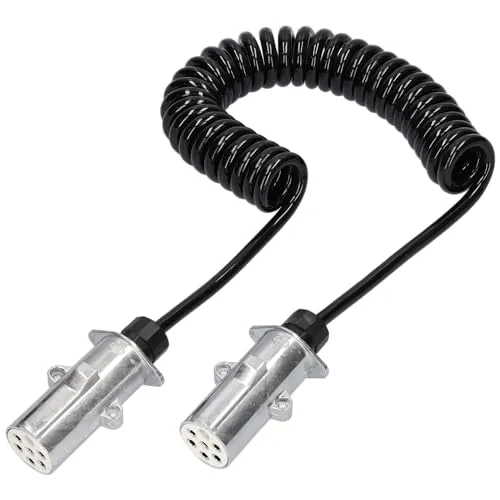 Produktbild SAMETRUCK Elektrowendel 7 Polig 24V Spiralkabel 3,8m Typ S Kabel Anhänger Auflieger LKW