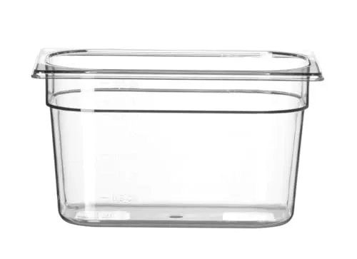 HENDI Gastronormbehälter, Temperaturbeständig von -40° bis 110°C, Skalierung, Geruchs- und geschmackneutral, 4L, Polycarbonat, GN 1/4, 265x162x(H)150mm, Transparent