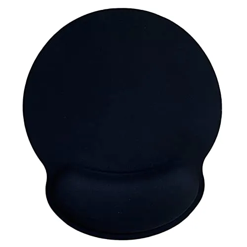 Jahosin Mauspad mit Handgelenkstütze, ergonomische Handgelenkauflage aus Memory-Schaumstoff, rutschfeste Gummiunterseite für Computer und Büro 25x23 Wristblack1
