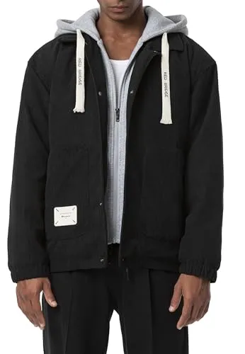 Red Bridge Herren Jacke Cord mit Kapuze - Funktionsjacke mit doppeltem Verschluss für extra Wärme und stylisches Layering – ideal für kühle Tage. Innenfutter aus Kunstfell sorgt für maximalen Tragekomfort.