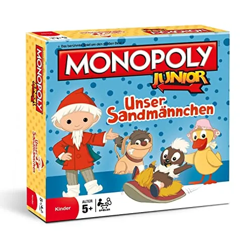 Monopoly Junior Unser Sandmännchen mit Top Trumps Quartett Booster Pack