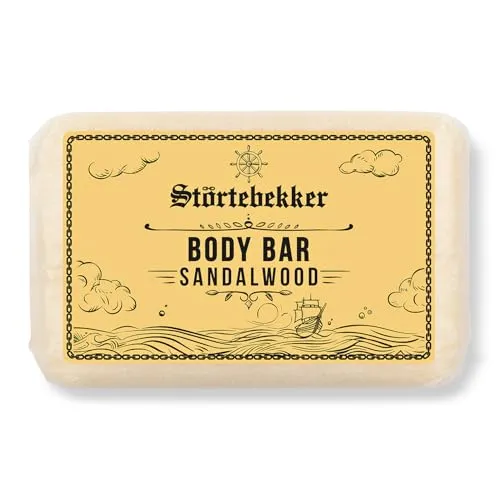 NEU: Störtebekker® Premium Body Bar Sandelholz | Festes Duschgel Männer | Feste Duschseife Herren & Damen | Natürliche Reinigung, herrlicher Duft | handgefertigt & ohne Zusätze (120g)