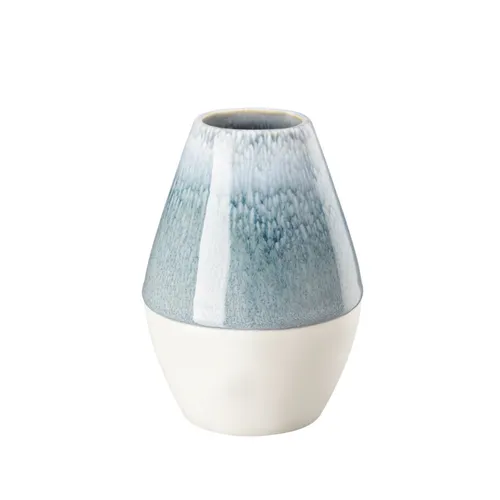 Rosenthal Dekovase Junto Aquamarine 12 cm - Dekovase in blau-beige mit einzigartiger reaktiver Glasur, jedes Stück ein Unikat, ideal für kreative Blumenarrangements.