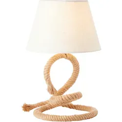 Brilliant Tischleuchte Sailor - Elegante Kegel-Tischlampe in Natur/Weiß - Nachttischleuchte mit stilvollem Kegel-Design, ohne Leuchtmittel, ideal für gemütliche Indoor-Atmosphäre. Kabellänge 172 cm für flexible Platzierung.