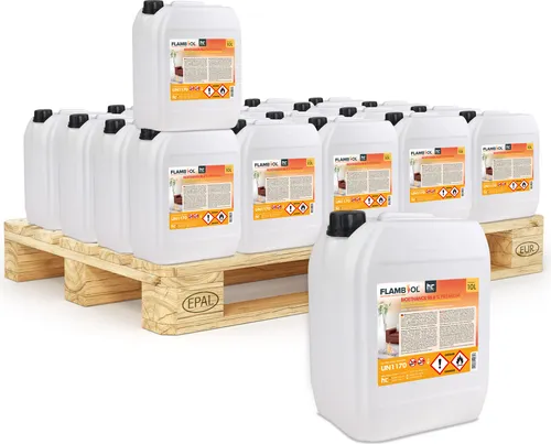Höfer Chemie GmbH Bioethanol 10 L FLAMBIOL® 96,6% Premium - Bioethanol für Ethanolkamin – Hochreiner Brennstoff mit geruchsarmer Verbrennung für ein sauberes Flammenbild und gemütliche Atmosphäre im Innen- und Außenbereich.