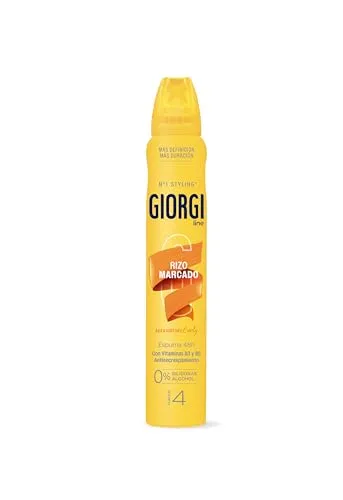 Giorgi Line - Lockenschaum mit 24-Stunden-Markierung, Anti-Krausen und Feuchtigkeit, 0% Silikone und Alkohol, Halt 4-250 ml