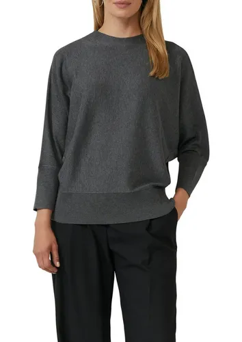 s.Oliver 3/4 Arm-Pullover mit Fledermausärmeln - Stylischer Strickpullover in Grau mit Fledermausärmeln und Rippbündchen. Ideal für einen lässigen Look, bequem und vielseitig kombinierbar.