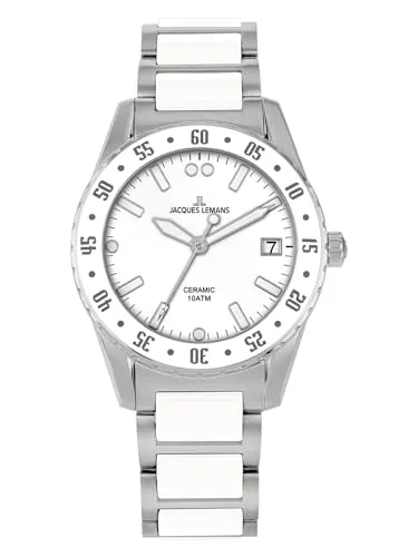 Jacques Lemans Liverpool 42-12J Damenarmbanduhr - Damen-Analoguhr mit elegantem Edelstahlgehäuse und kratzfestem Mineralglas, ideal für stilbewusste Frauen.