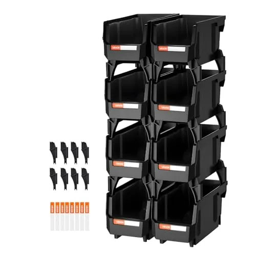 Produktbild VEVOR Stapelboxen 8er-Pack – Sichtlagerboxen für effiziente Aufbewahrung