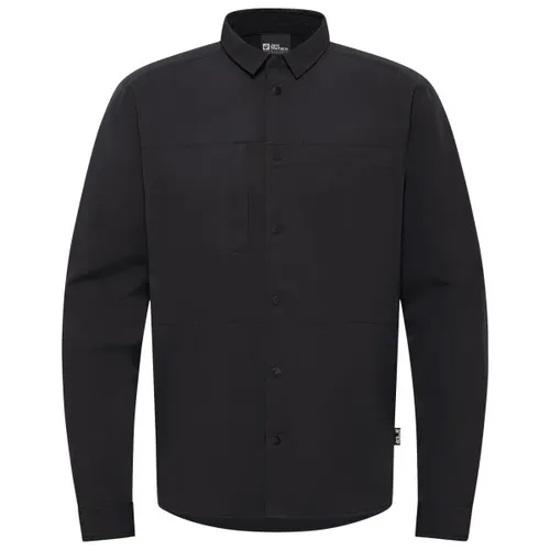 Jack Wolfskin Sierra Canyon LS M Langarmhemd schwarz (6000) S - Robustes Langarmhemd für Herren, ideal für Stadt und Reisen. Atmungsaktiv, feuchtigkeitsregulierend und schnelltrocknend – perfekt für aktive Tage.