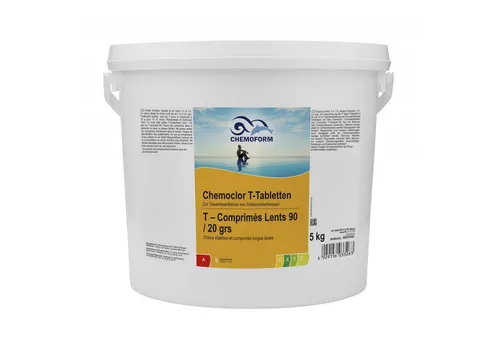 Chemoform Chemoclor T-Tabletten 20 g - Effektive Poolpflege mit 90% Aktivchlor für gleichmäßige Desinfektion, ideal für kleine Pools und Whirlpools. Langsam löslich für kontinuierliche Chlorabgabe.