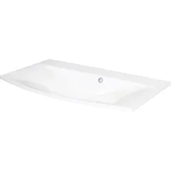 FACKELMANN Waschbecken CAPRI aus Gussmarmor - Waschtischarmaturen: Hochwertiges Einbauwaschbecken in modernem Design, das dank seiner glatten Gussmarmor-Oberfläche besonders pflegeleicht ist.