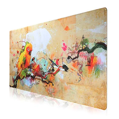 Jahosin XXL Gaming Mauspad, Erweitertes Mauspad,genähte Kanten,2mm,rutschfeste Gummibasis,90x40cm,Schreibtischunterlage für Gaming/Büro/Geschäft-90x40 birduk