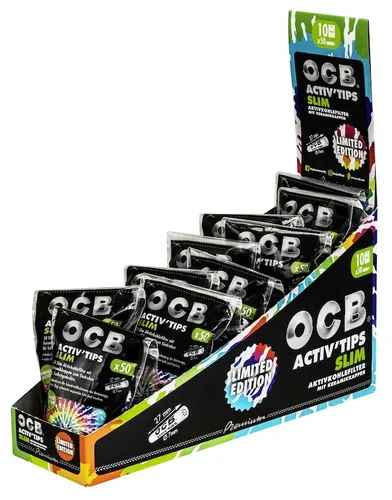 OCB Activ'Tips Slim 7mm Limited Edition Display 10×50 Filter (500 Stück)