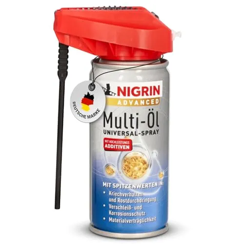 NIGRIN Advanced Multi-Öl, Multifunktionsöl, herausragende Schmierwirkung und Kriecheigenschaft, Verschleiß- und Korrosionsschutz, reinigt Kuststoff und Metall, 100 ml