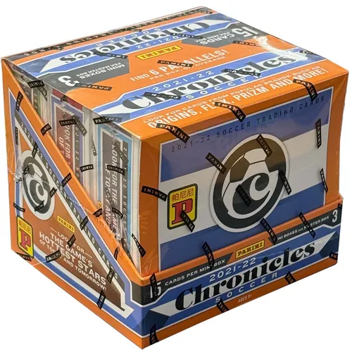 Panini 2021-22 Chronicles Soccer - 1 Box - Entdecken Sie die 2021-22 Chronicles Soccer Box von Panini. Ideal für Sammler, bietet diese Box eine Vielzahl an spannenden Karten aus der Saison 2022/2023.