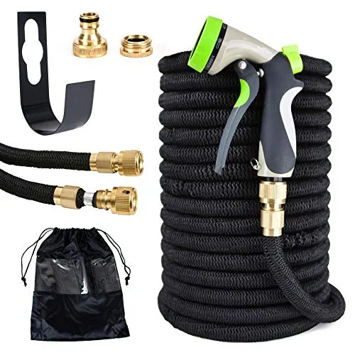 Grafner Gartenschlauch flexibel dehnbar 30m mit Brause - Flexibler 30m Wasserschlauch mit automatischem Aufwickeln und hochwertiger Handbrause. Ideal für Gartenpflege und Bewässerung.