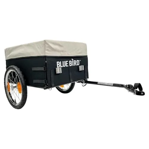 Blue Bird Anhänger 16'' Zoll Lastenanhänger - Fahrradanhänger mit robuster Plane, ideal für den Transport von Lasten und Gepäck auf Fahrradtouren.