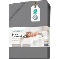 Spannbetttuch, Grau, Textil, 180-200x200 cm, Oeko-Tex® Standard 100, bügelfrei, weich und anschmiegsam, formstabil langlebig, perfekter Sitz, Schlaftextilien, Bettwäsche, Bettlaken, Spannbettlaken