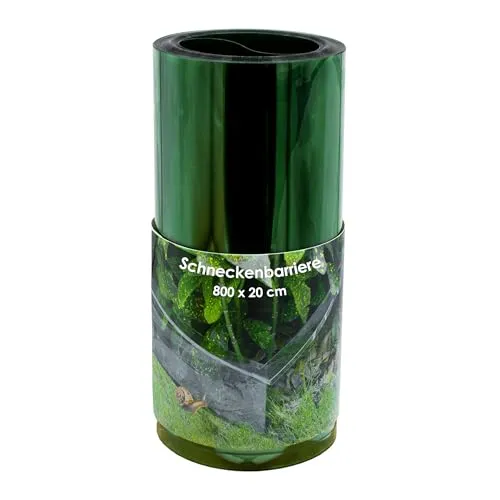 Schneckenbarriere mit Doppelfalz - 800 x 20 cm - Flexibler Schneckenzaun zum Pflanzenschutz - Giftfreie Schneckenabwehr Schneckenkragen Schneckenschutz Schneckensperre Schnecken Stopp Beetschutz