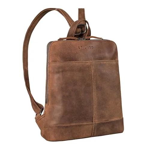 STILORD 'Marlies' Vintage Damen Rucksack aus Echtleder - Eleganter Cityrucksack aus hochwertigem Rindsleder, der Funktionalität und Stil vereint. Ideal für urbanes Flair und persönliche Geschichten – ein Begleiter mit Charakter und Qualität.