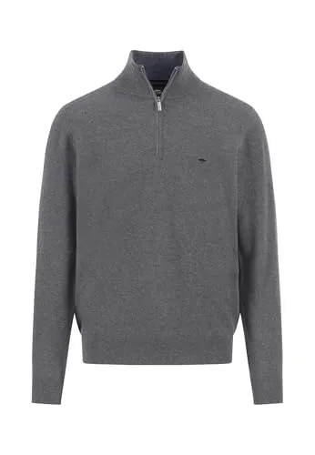 FYNCH-HATTON Troyer Zip Merino C L (58/60) - Herren-Pullover aus 90% Wolle und 10% Kaschmir, besonders weich und warm, ideal für kühle Tage.