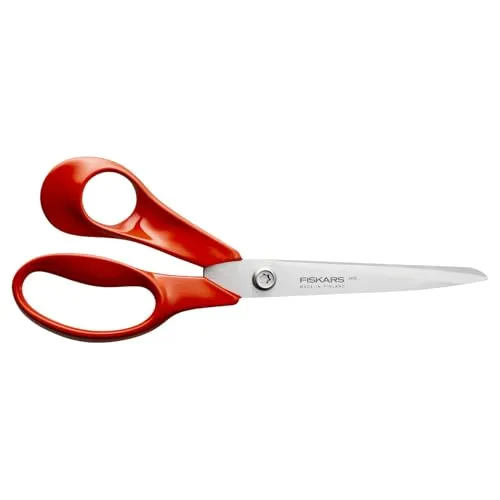 Fiskars Classic Universal-Küchenschere, Linkshändig, Gesamtlänge: 21 cm, Verbesserte Torx-Schraube und ergonomischerer Griff, Qualitätsstahl/Kunststoff, Rot, 1075035