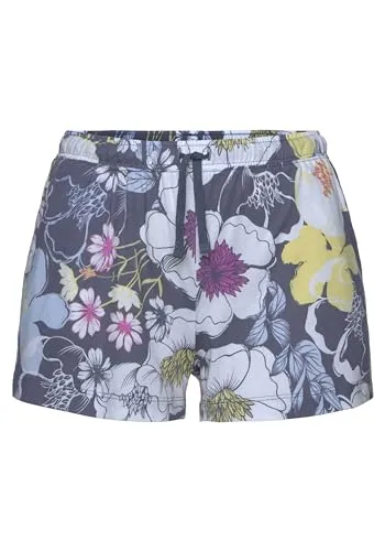 Lascana Damen Schlafshorts mit Alloverdruck, aus weicher Single Jersey-Qualität aus Baumwollmix, atmungsaktiv und hautfreundlich, für erholsame Nächte