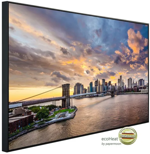 Papermoon Infrarotheizung Brooklyn Brücke, TÜV-zertifiziert - Elegante Infrarotheizung mit stylischem Brooklyn Brücke Motiv, 450 W Leistung, für angenehme Strahlungswärme in jedem Raum. Montage an Wand oder Decke möglich.