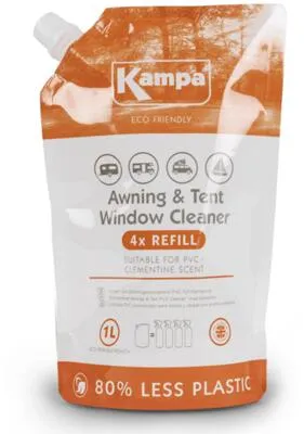 Kampa Fensterreiniger für Zelt und Vorzelt, Nachfüllbeutel, 1L