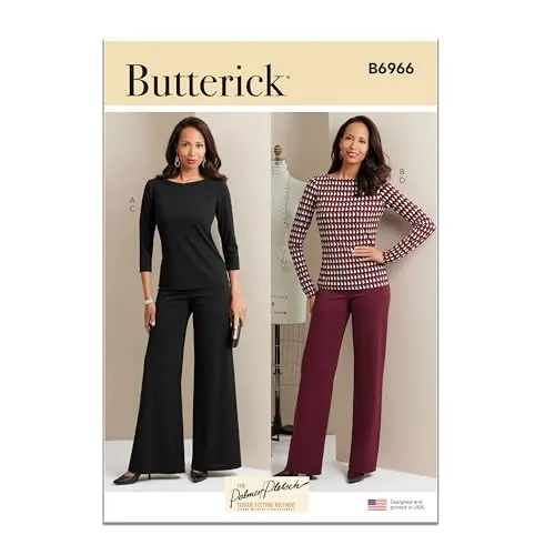 Butterick Schnittmuster-Set für Damen, eng anliegend, für Pullover, Oberteile und Hosen, Designcode B6966, Größen 42-44-46-48-50